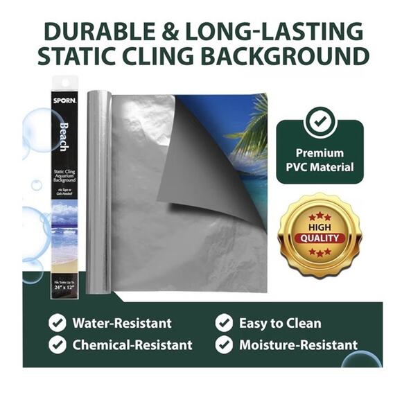 Aquatic Creations Aquarium Background Beach Scene 24”x12” - Picture 7 of 10